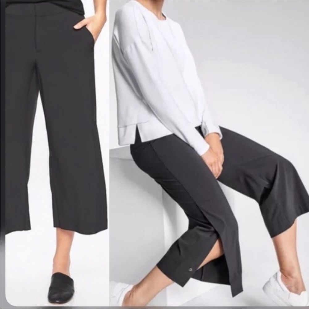 Athleta crop snap tribeca wide leg pants
